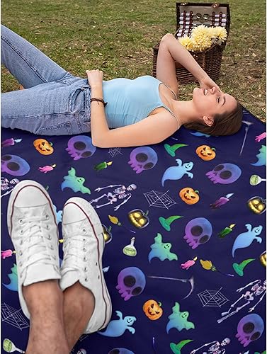 Miniatura 7 de Homiehug Manta de fantasma neón, regalo de forro polar para mujeres, hombres y niños, manta suave de verano para sofá, casa, viajes, tamaño