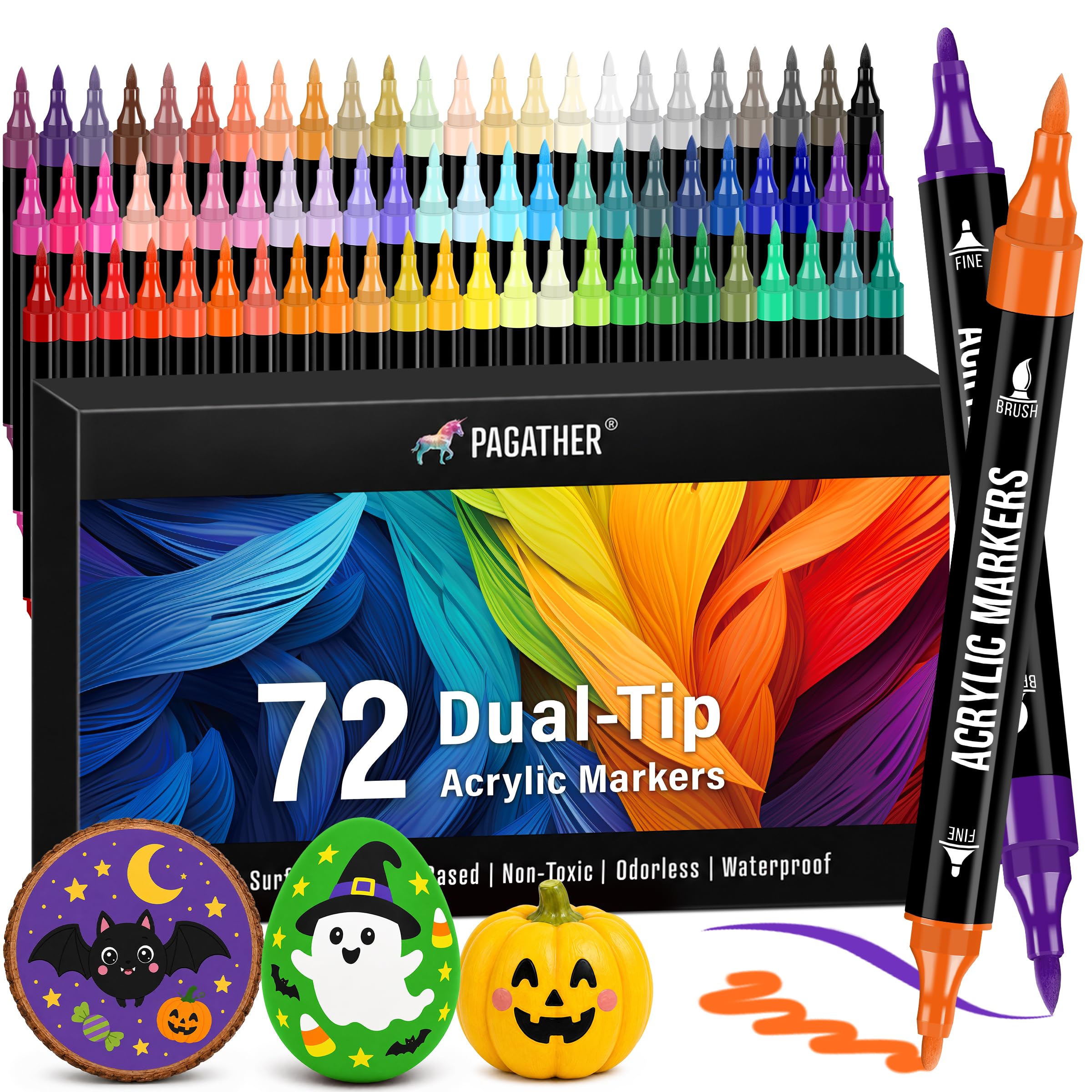 Pagather Acrylic Paint Markers - 72 Colors -1