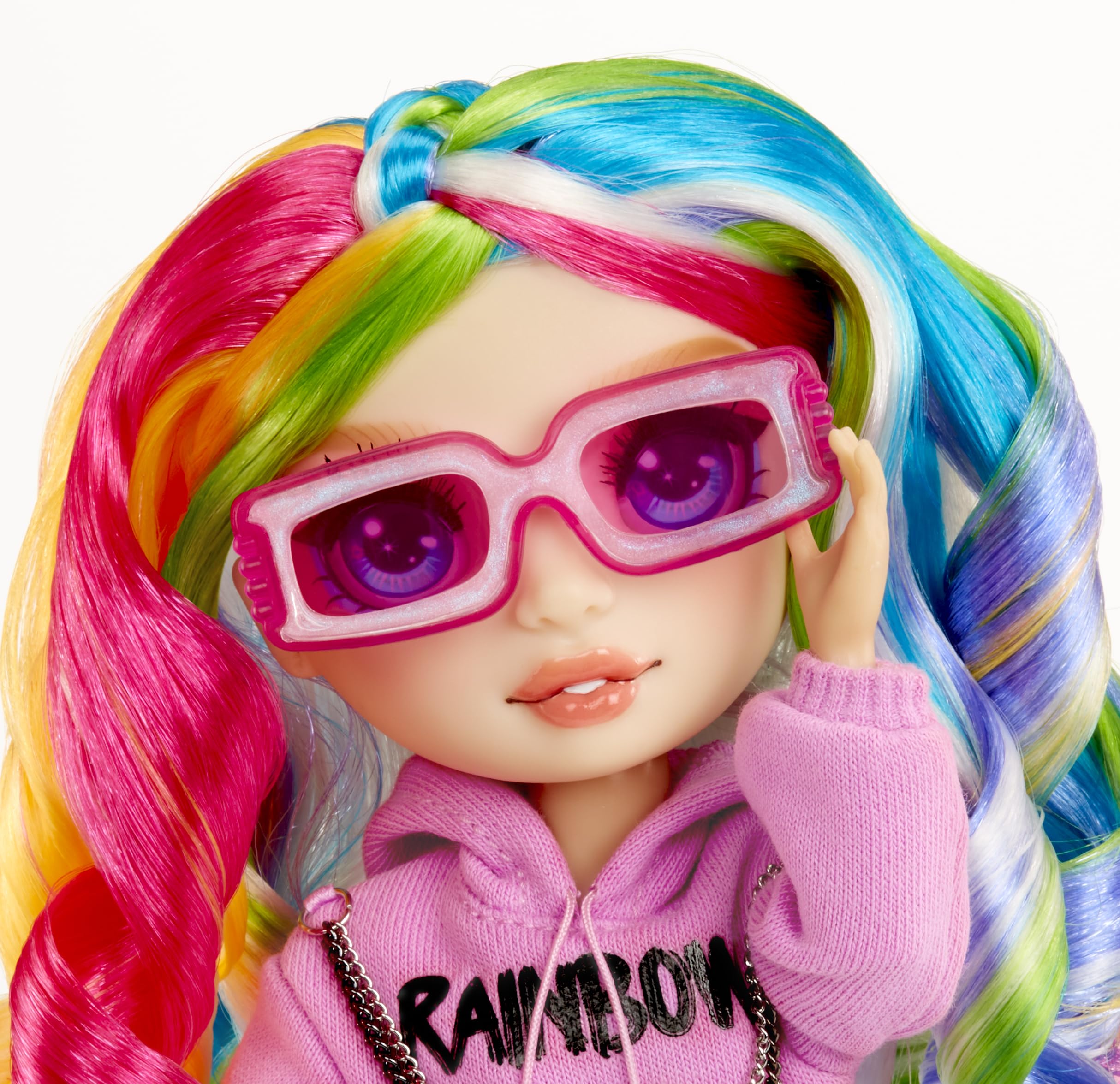 RAINBOW HIGH Creative Crystals Amaya - Poupée Mannequin Arc-en-Ciel de 28 cm avec Kit DIY Accessoire en Cristal, Bague pour Vous, Jeu de Résine, Cadeau pour Enfants de + de 8 Ans, Non Comestible