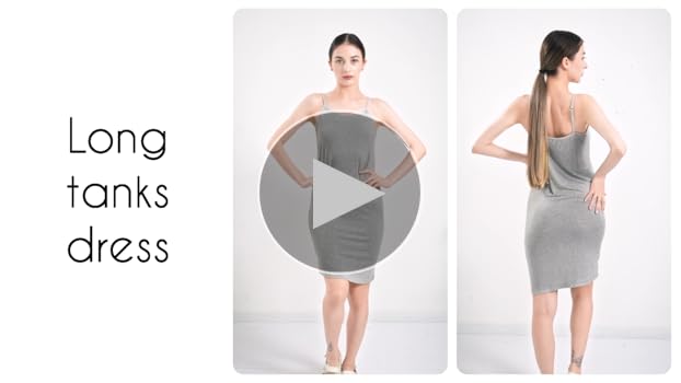 WILLBOND 3 Pieces Basic Cami Women Long Tanks Dress with