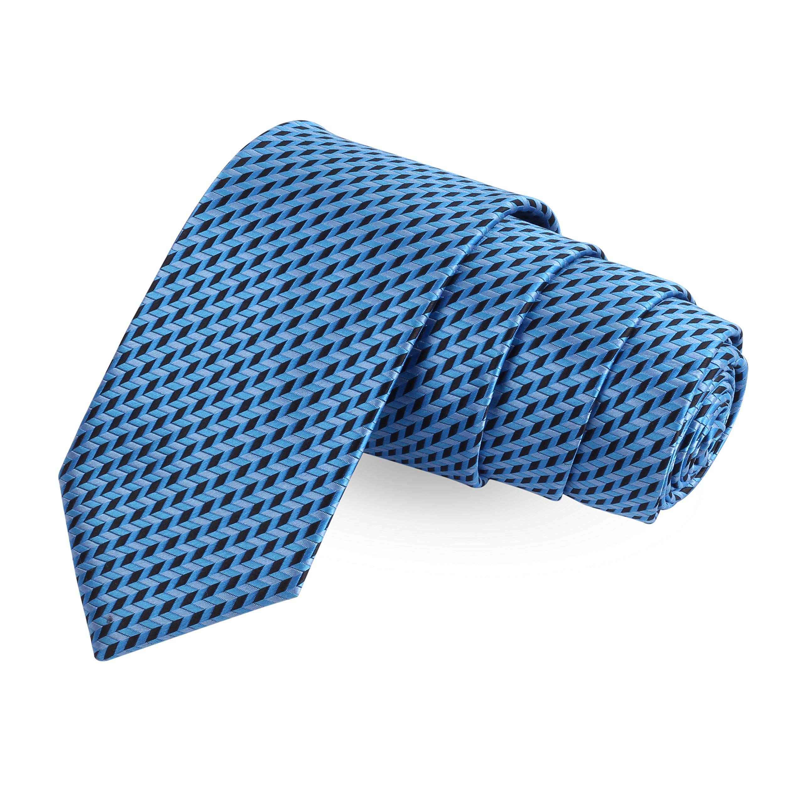 peluche Mini Blue Arrows Blue Colored Microfiber Necktie For Men-picture-39