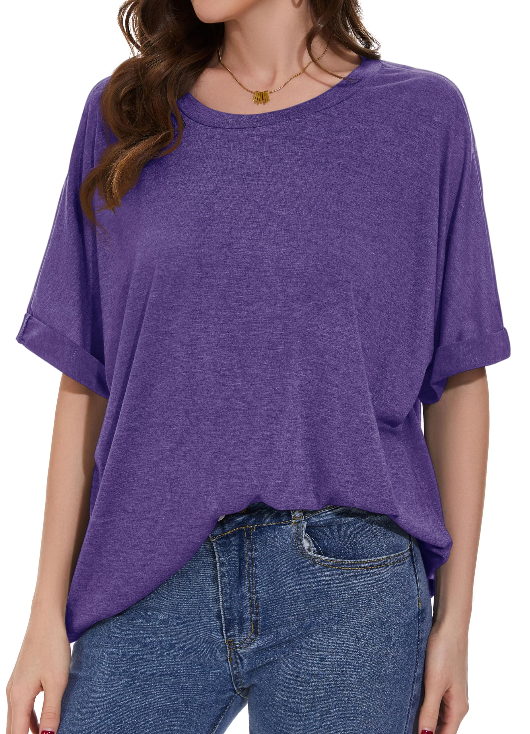 Oversized Tshirts for Women Summer Short Sleeve Casual Basic Tee Tops Loose Fit Shirts