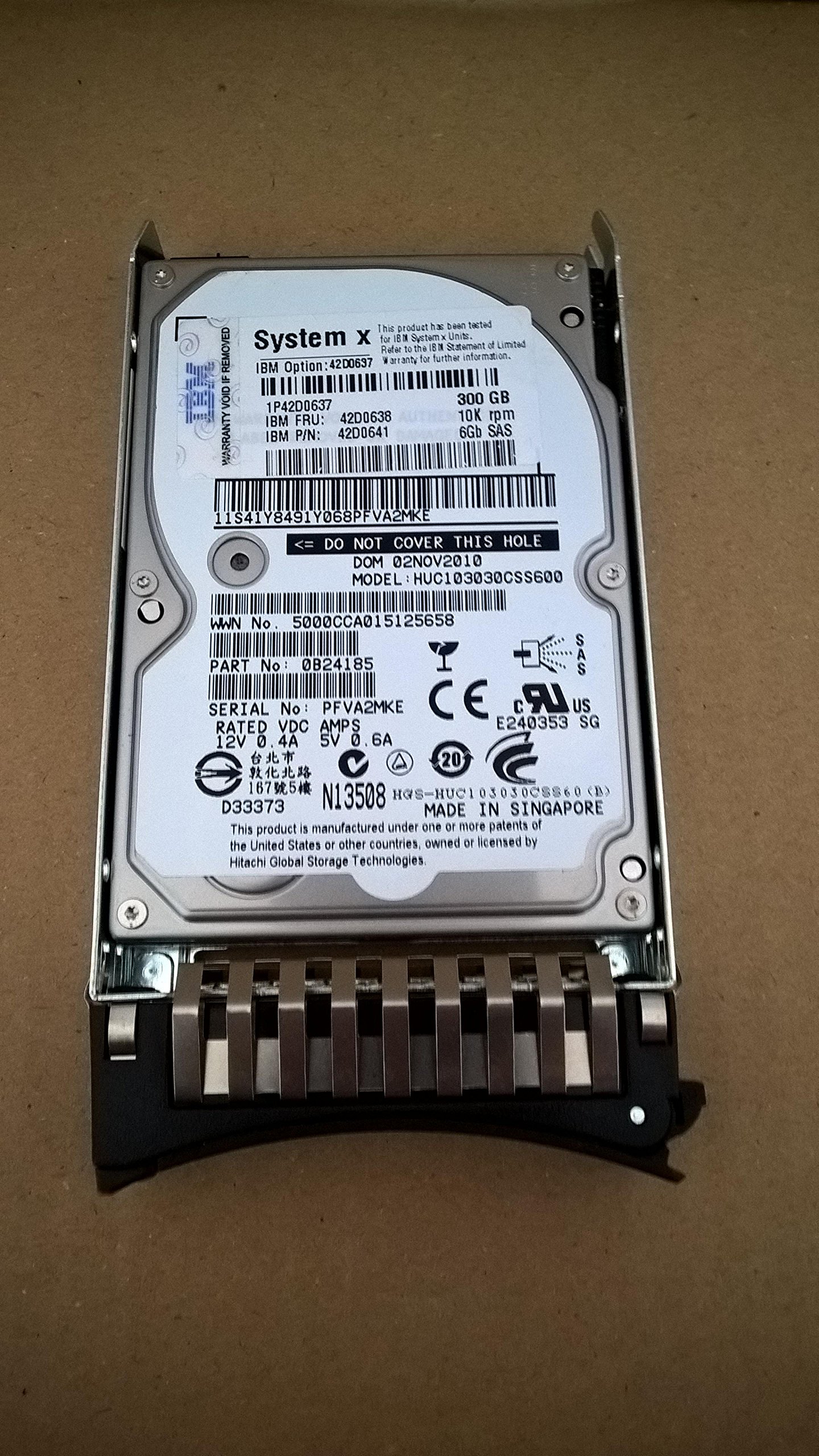 IBM 300Gb HDD 2.5Inch 10K SAS2, 90Y8878, 42D0638, FRU42D0638
