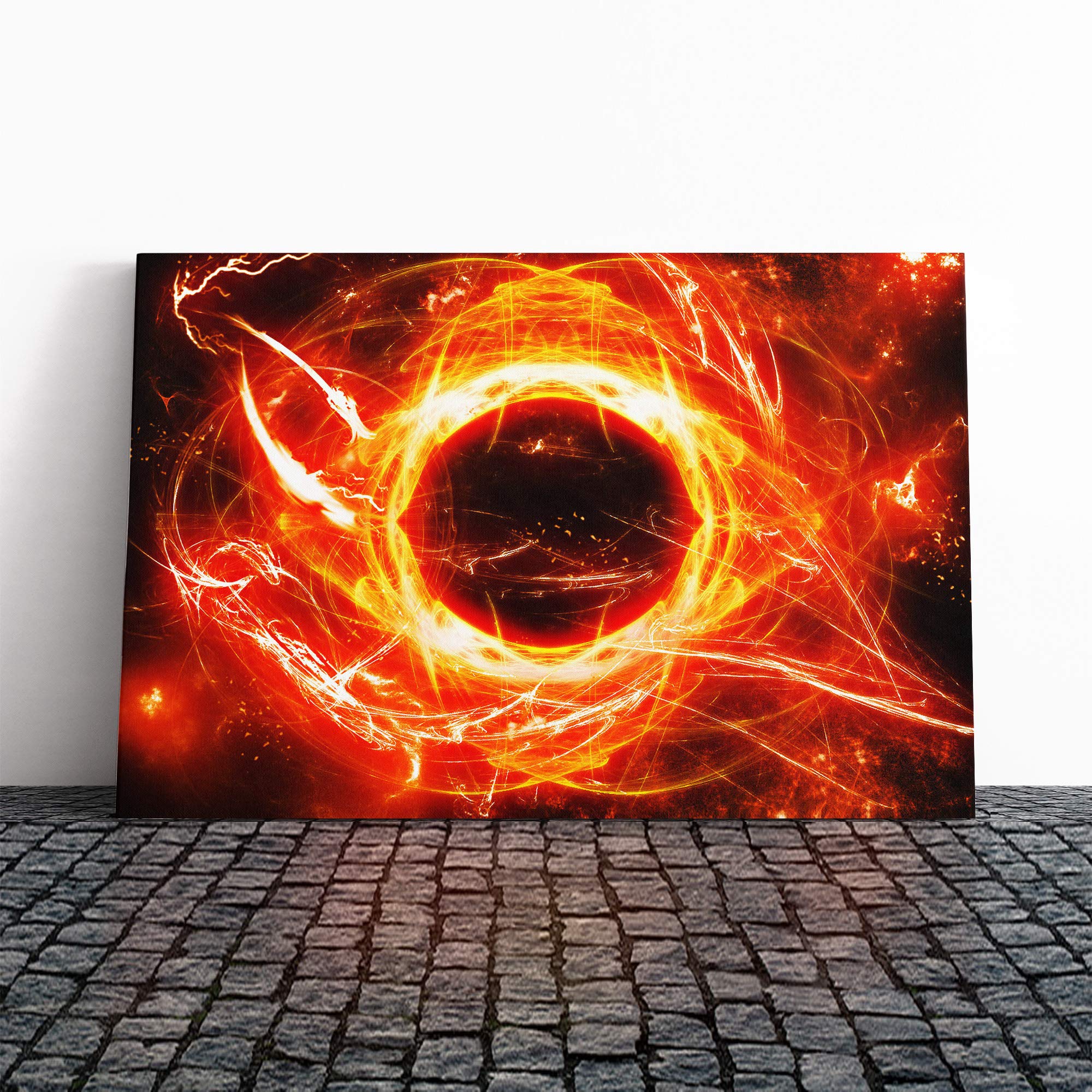Wall Orange Abstract Art (6) Canvas Print | Gallery Wrapped 30mm Frame Wall Art | 20x14 inches | Ready to Hang | Abstract Still Life Picture | Living Room Bedroom Lounge Office
