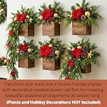LaLaGreen Wood Planter Boxes for Plants (4x4 Inch, 8 Pack) Small Square Wall Planters for Indoor Plant, Window Hanging Flower Pot Wooden Box for Table Centerpiece Herb Balcony Home Garden Office Decor | Square Wall Mounted Planters for Indoor Plant,