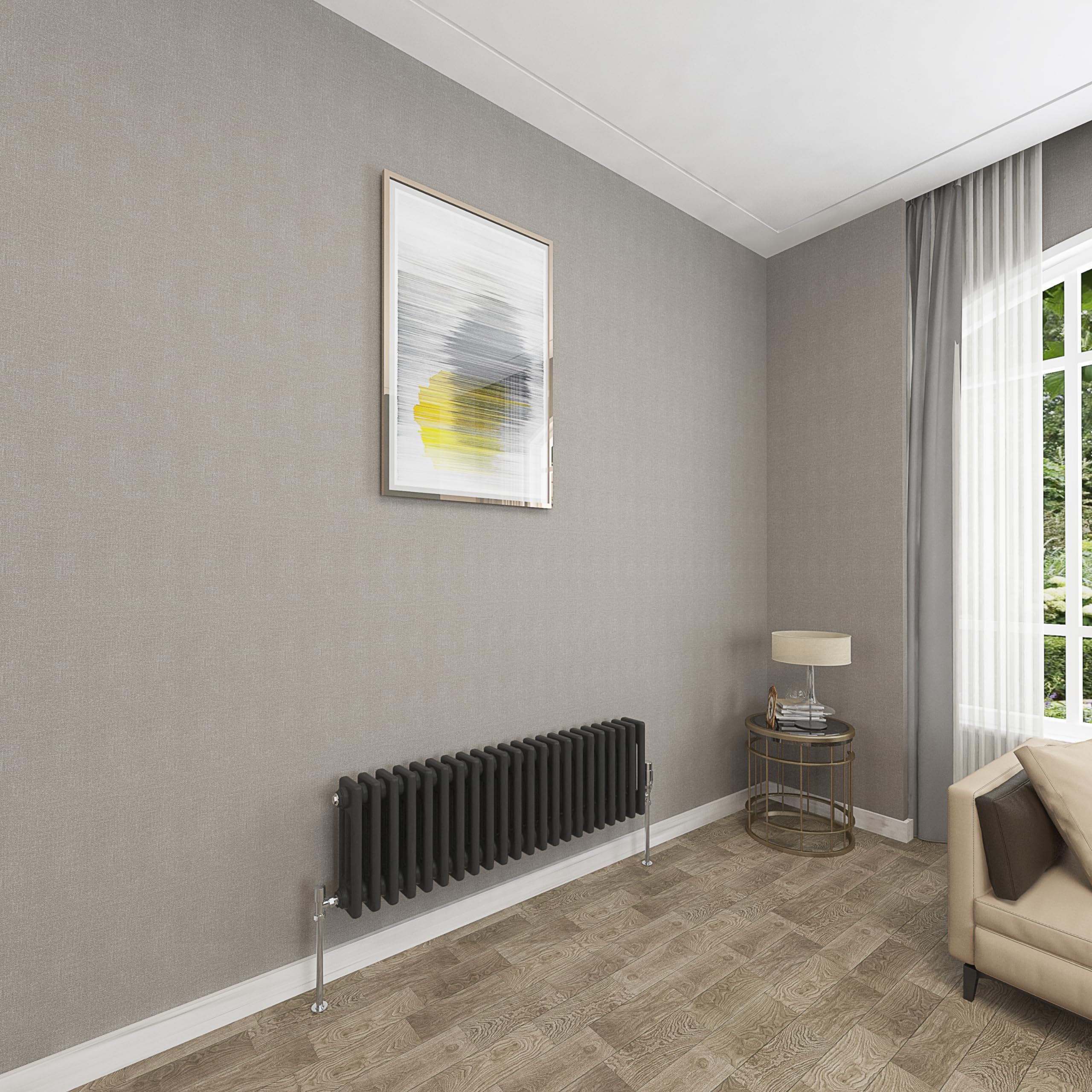 Sky bathroom 300x1010mm 3 Column Radiator Horizontal Black Cast Iron radiato Traditional Central Heating Radiator