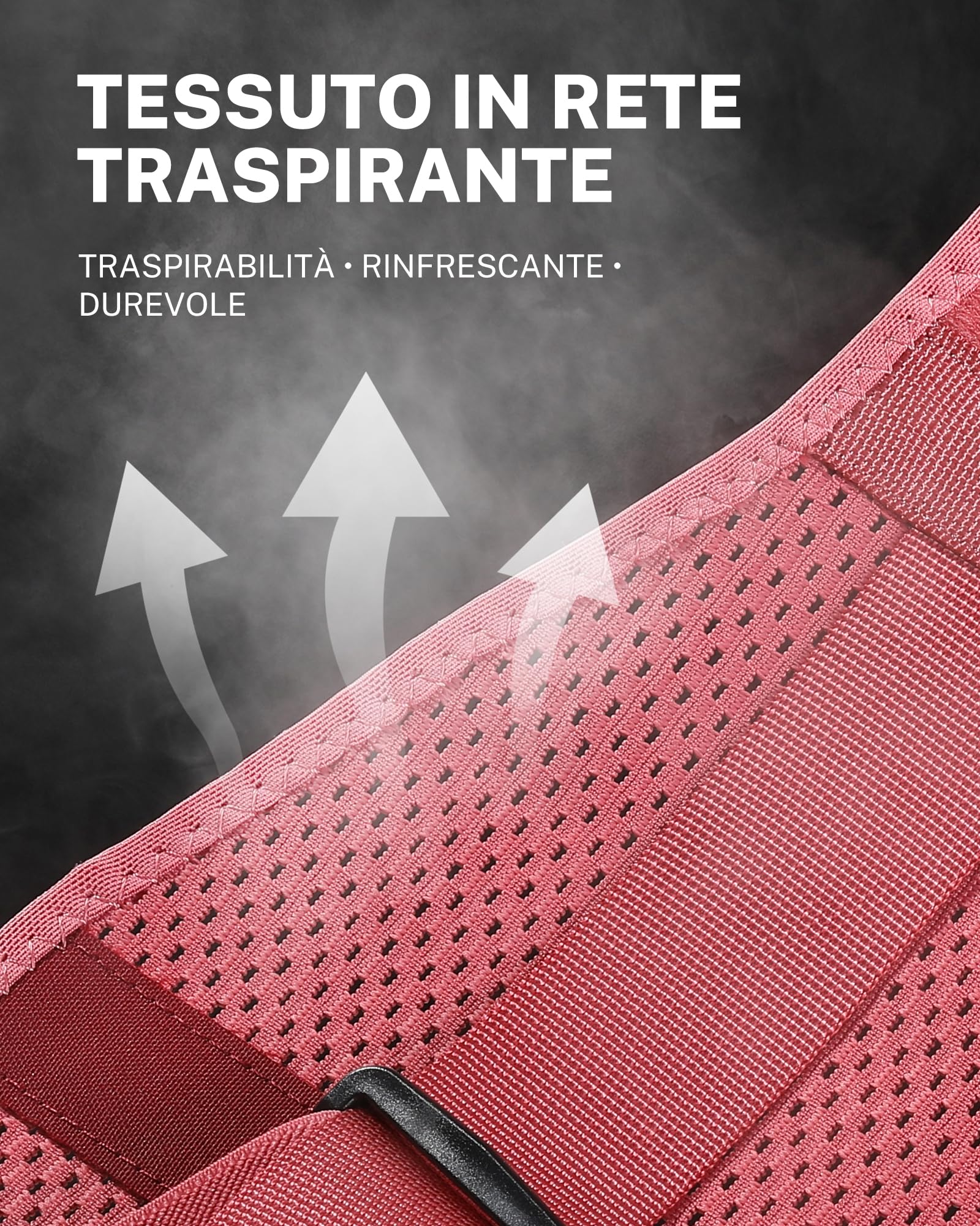 Fitomo Fascia Lombare Supporto Schiena con Supporto Ergonomico e Stecche in Fibra di Carbonio, Tessuto a Rete Ultra Fine, Fascia Elastica Lombare Donna per Lavoro, Postura, Rosso