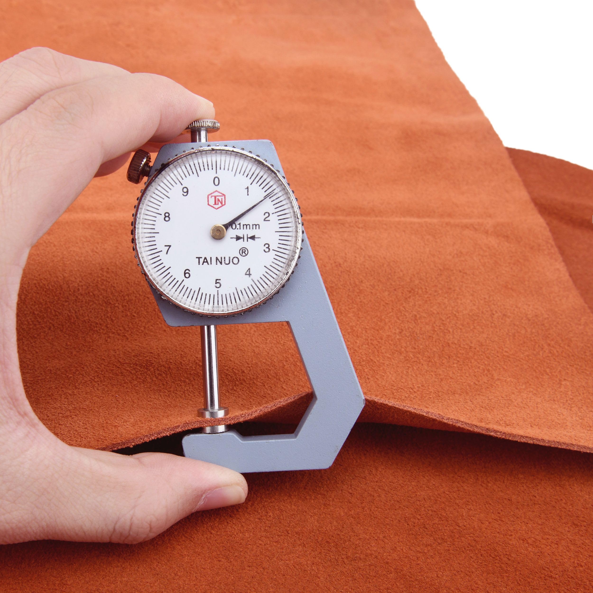 Genuine Leather Sheet Cowhide Leathercraft 1.5mm-1.8mm Thickeness Soft Suede Pieces (Orange, 12“X48”)