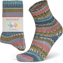 normani 2 Pairs of Colourful Knitted Wool Socks in 'Scandinavian' Style Cuddly Warm for Men and Women