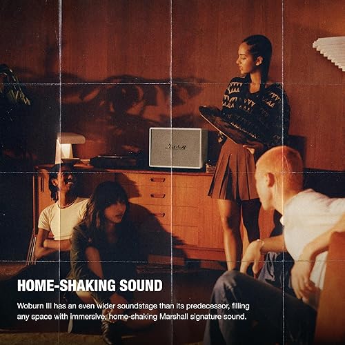Miniatura 2 de Marshall Woburn III - Altavoz Bluetooth para el hogar, sonido estéreo fuerte con controles de graves y agudos, alimentado con enchufe, compatible