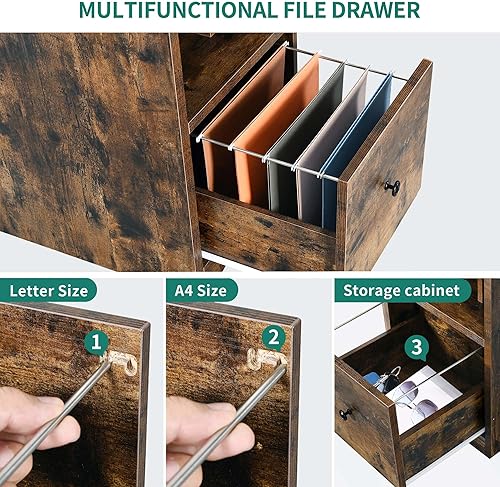 Miniatura 6 de YITAHOME L Shaped Desk with Power Outlets & LED Lights, 67" Computer Desk with File Drawer, Corner Desk Home Office Desk with Monitor Stand & 3