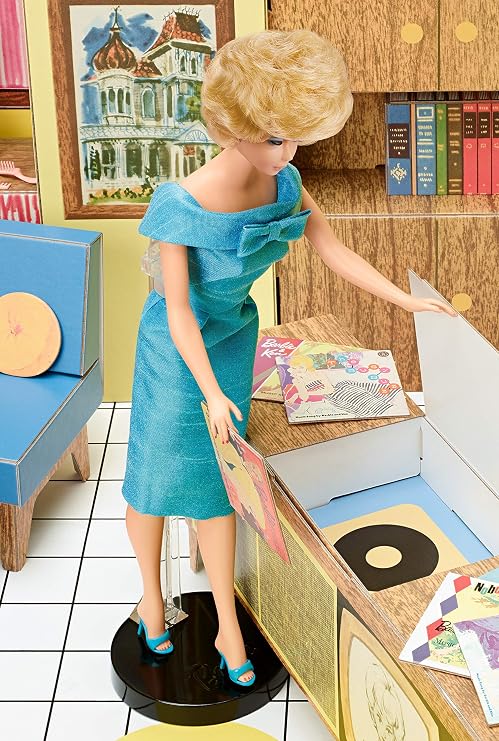 Barbie Mattel 75th Anniversary Dreamhouse Repro with Doll Barbie Dream House By Mattel, Inc. Doll, House and Accessories Reproduction House Set with Furniture Doll GNC38