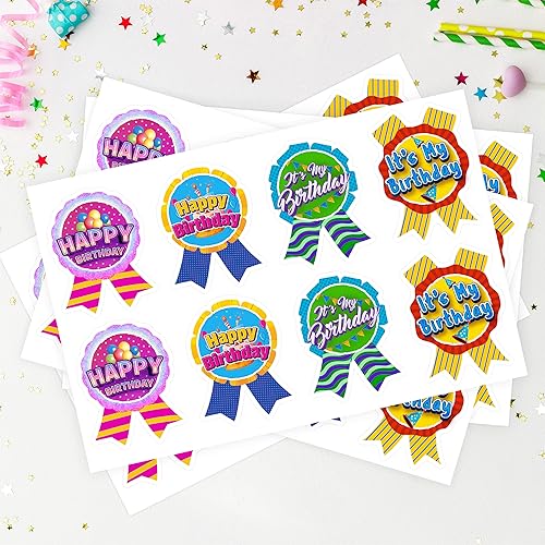 Miniatura 5 de easykart labels 320 calcomanías de feliz cumpleaños con texto en inglés "It's My Birthday" para niños, decoración de fiesta de cumpleaños para el