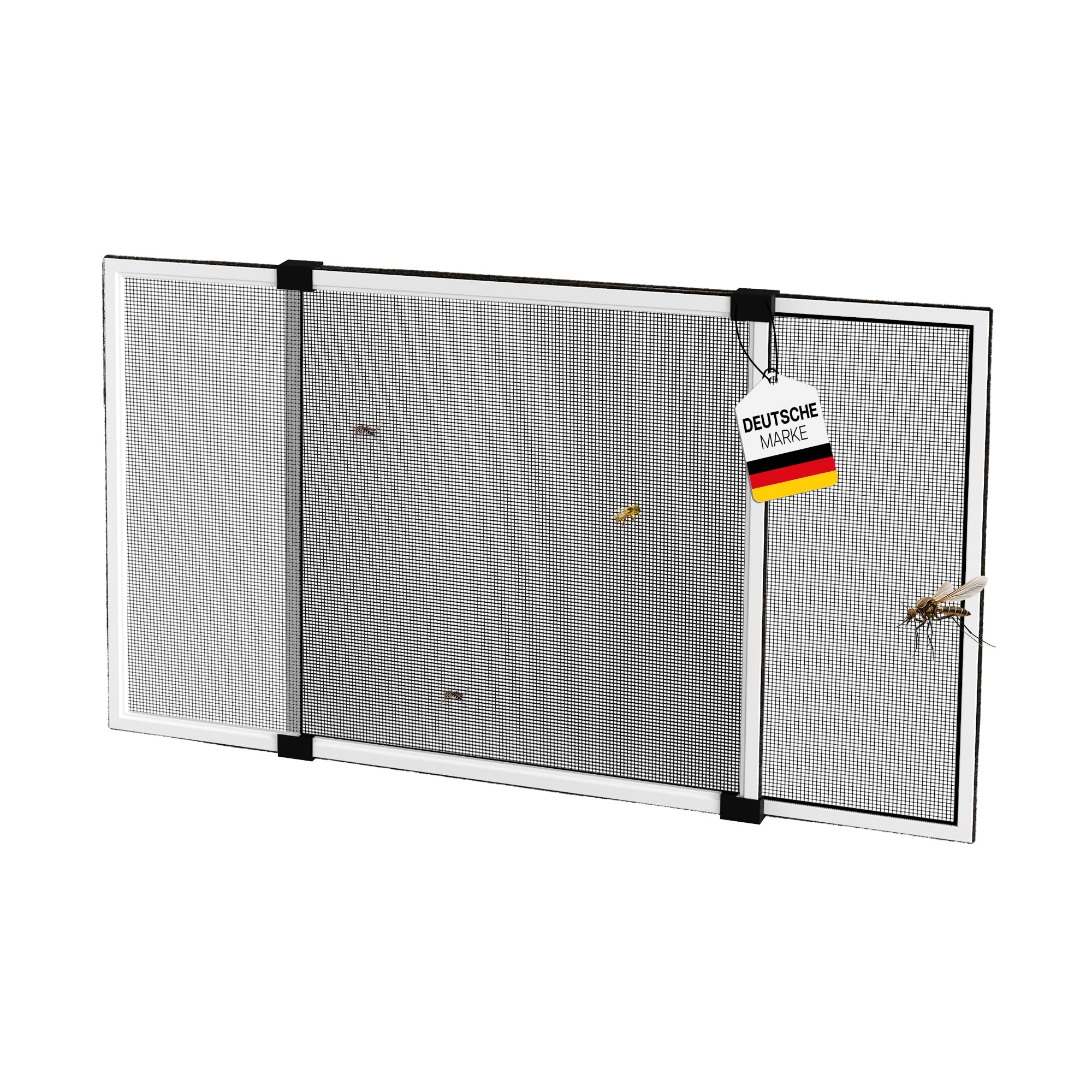 jarolift Cadre Moustiquaire Coulissant Sans Percer Pour Fenêtres Portes Avec Volet Roulant, En Aluminium, 75 x 50 cm (extensible jusqu'à 142 cm), Blanc