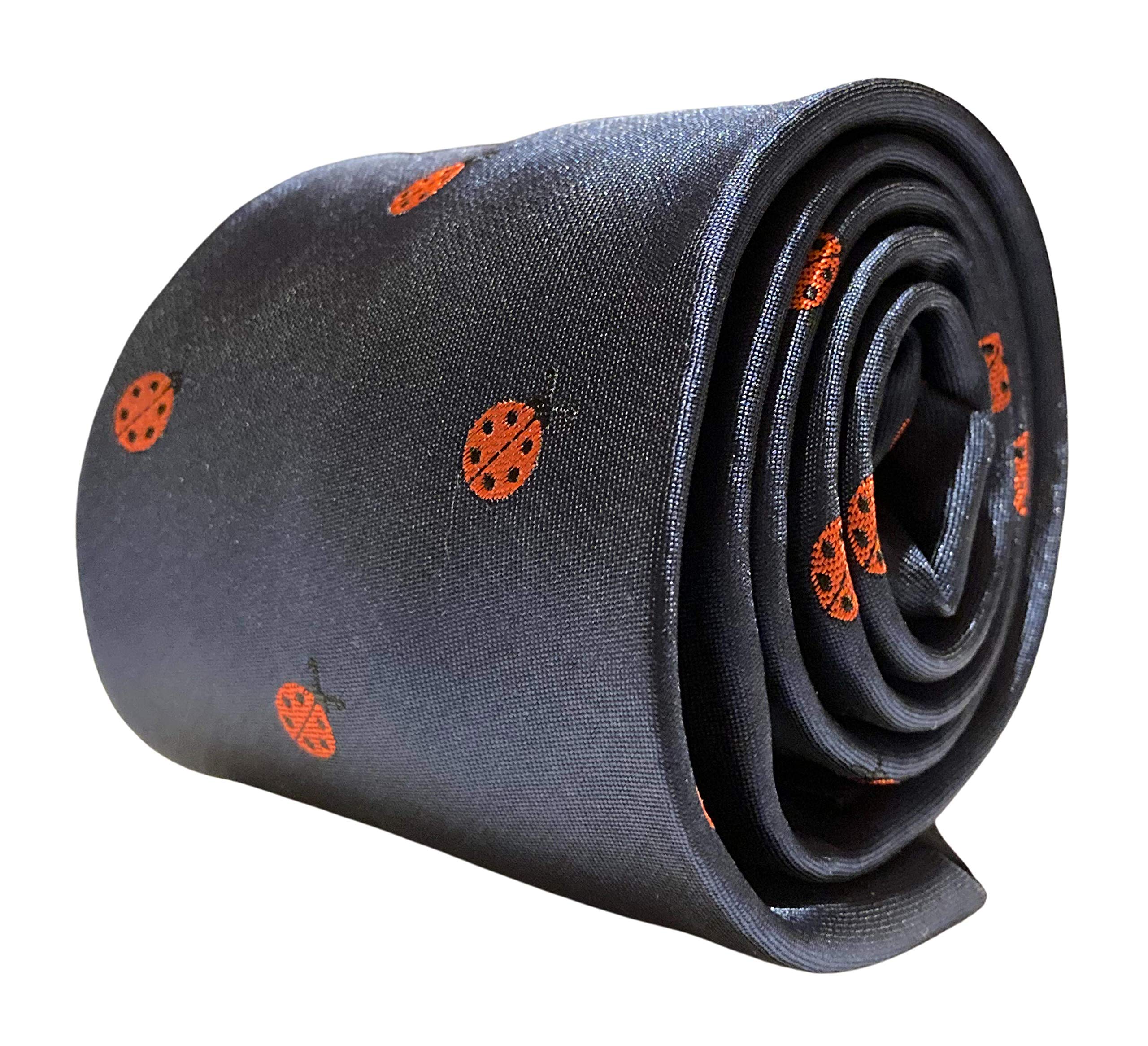 Frederick Thomas navy men-s tie with ladybird embroidered design ladybug