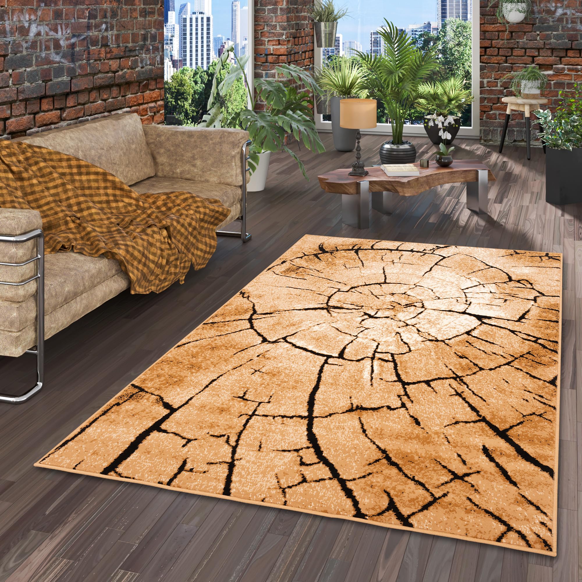 Pergamon Samba - Tapis de Designer Moderne - Nature Marron Beige - 5 Tailles