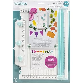 We R Memory Keepers The Works All-In-One Tool, 12-Piece Tool for Paper Crafts, Scrapbooking, Card Making, Envelopes Folding, 