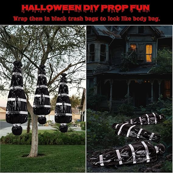 4-Pack 60 Inch Halloween Decorations Outdoor Props: Life-Like Dead Body Inflatables with Tattoos, Creepy Victims for Yard Haunted House Party Decor
