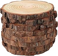 Vista 3 de HOZEON 8 piezas de rebanadas de madera natural de 8 a 9 pulgadas, rebanadas de madera rústicas lisas sin terminar, rebanadas de madera