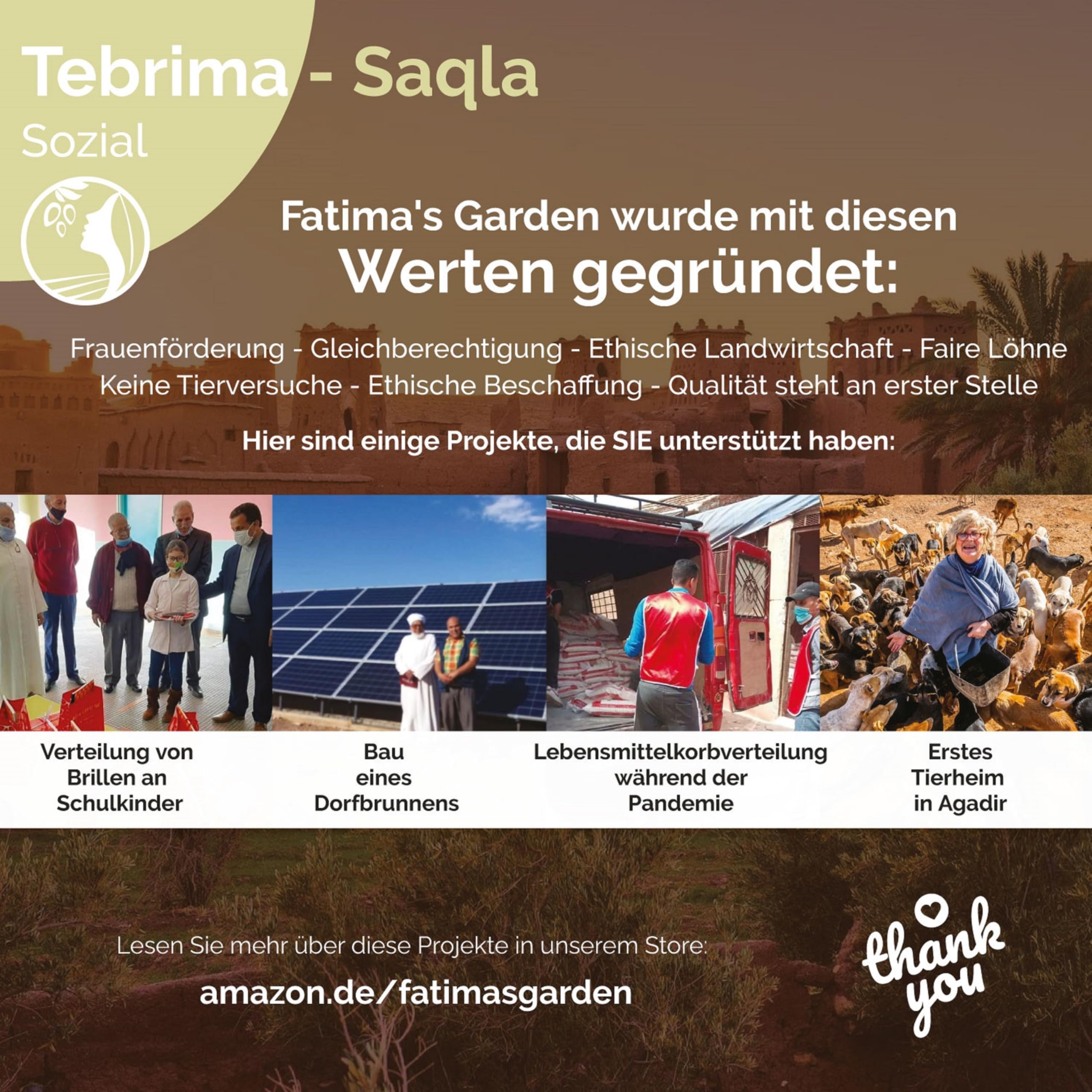 Fatima's Garden Tebrima/Soqla Hammam Marokkanisches Peeling mit Aker Fassi Natürlich Revitalisierend 500g