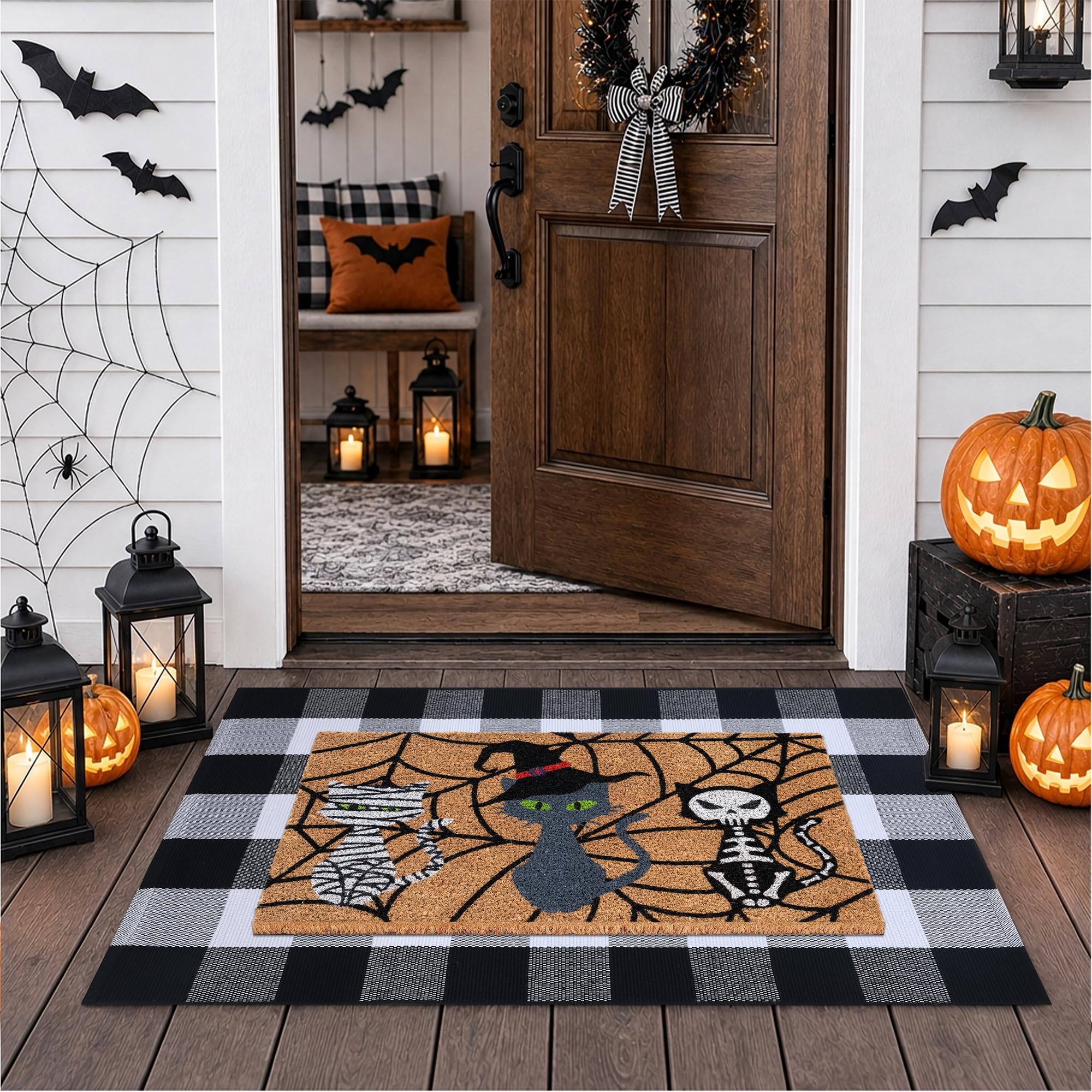 COCOENTRY Halloween Doormat Set