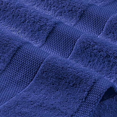 Vista 24 de Wealuxe - Juego de 6 toallas de baño blancas de 24 x 50 pulgadas, juego de toallas de algodón extra absorbentes para baño Blanco,Negro,Gris,Azul