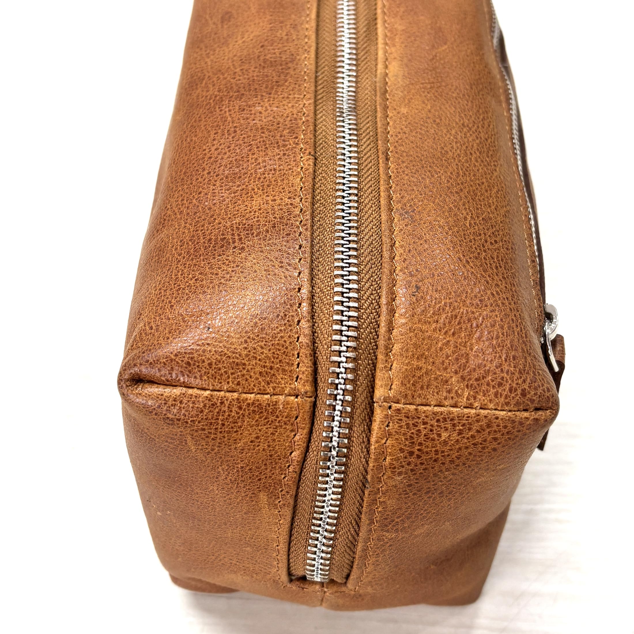 Neceser de piel auténtica para hombre – Kit Dopp organizador de viaje con cierre de cremallera – Bolsa de afeitado y aseo resistente al agua para viajes, gimnasio y viajes de negocios