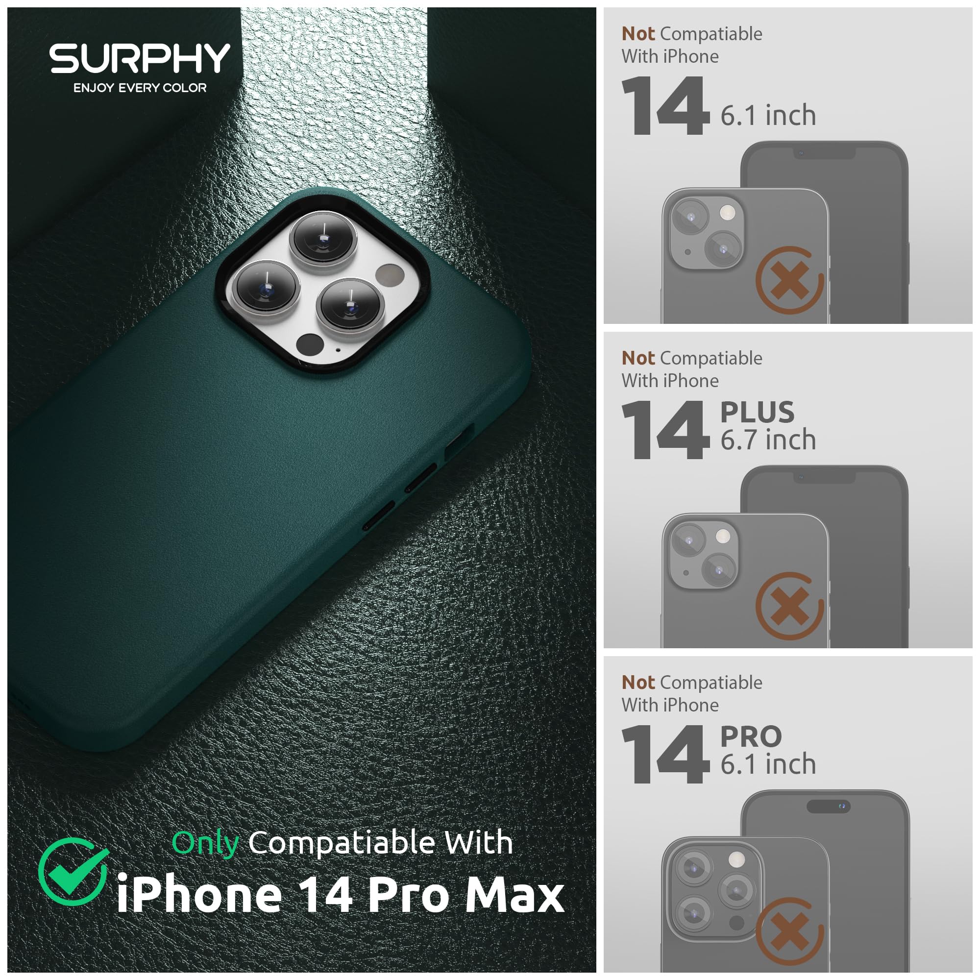 ELTRAZONE Leather Case Compatible With IPhone 14 Pro Max Case 6 7 Inch Premium Pu Leather Phone Case Cover With Metallic Buttons Microfiber Lining For Iphone 14 Pro Max 2022 Brown - View #4