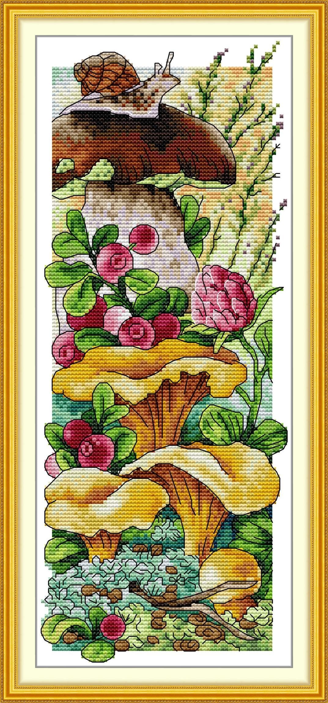 CaptainCrafts Counted Cross Stitch Kits for Adults Autumn Forest Pattern