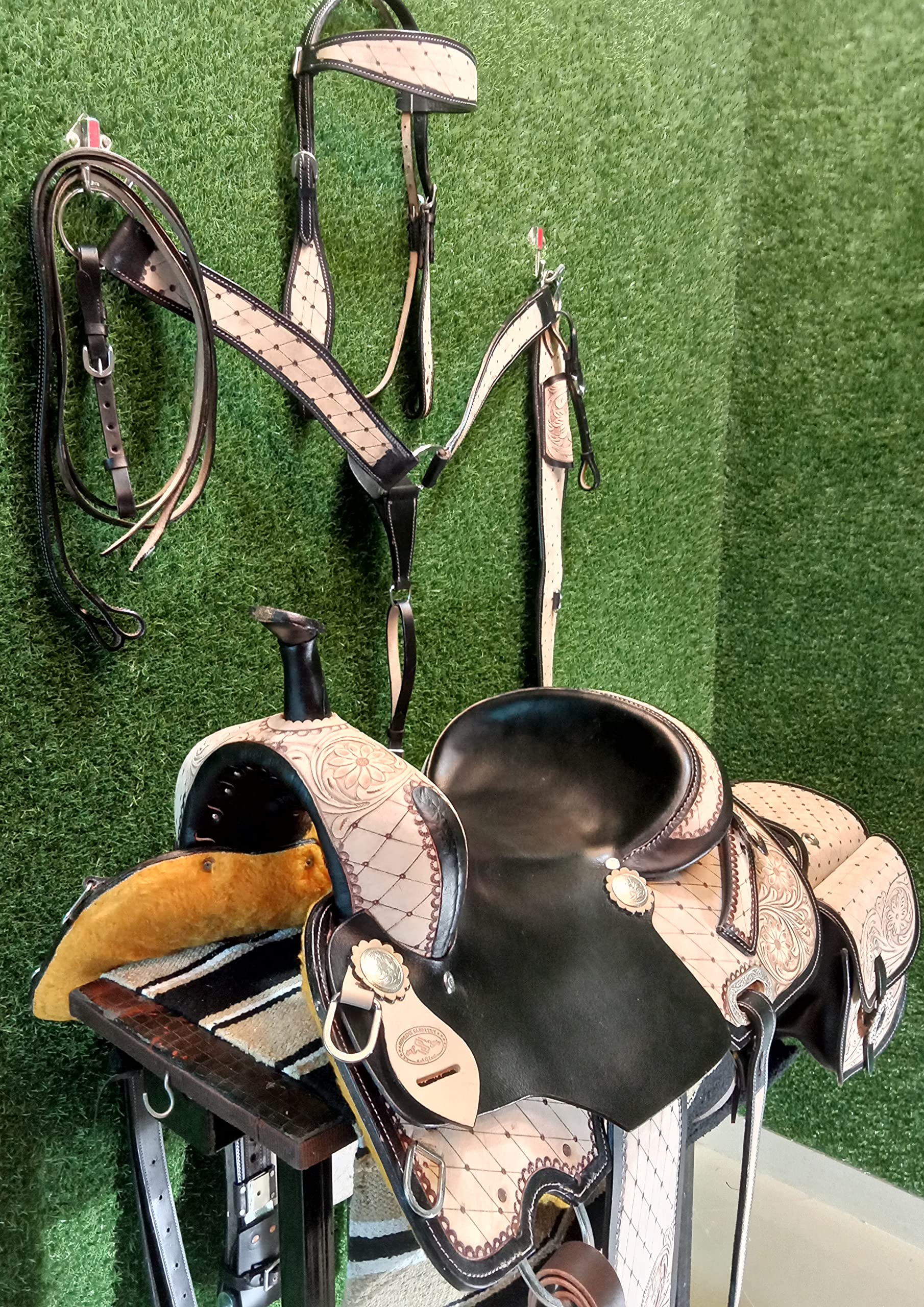 Saddlery dla koni IMPEX młodzież dziecko brodzik widelec najwyższej jakości skóra zachodnia lina ranczo praca rolki do sprzątania są dołączone kucyk dzieci miniaturowe siodełko konia, rozmiar 25 cm do 30 cm siedzenie. (11)