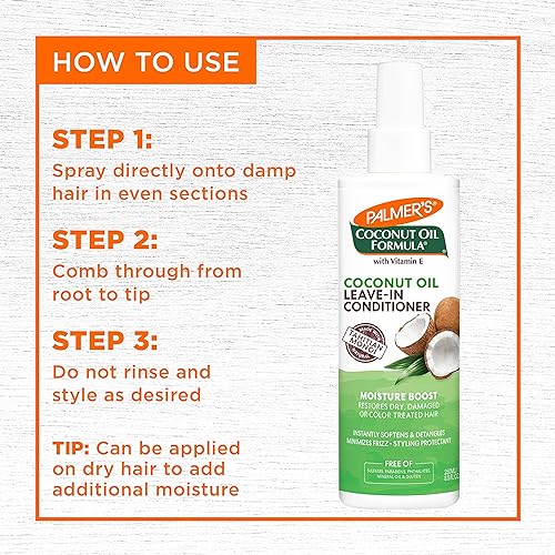 Miniatura 8 de Palmers - Champú acondicionador de fórmula de aceite de coco para cabello seco dañado o teñido 135 onzas líquidas Paquete de 2 Acondicionador sin