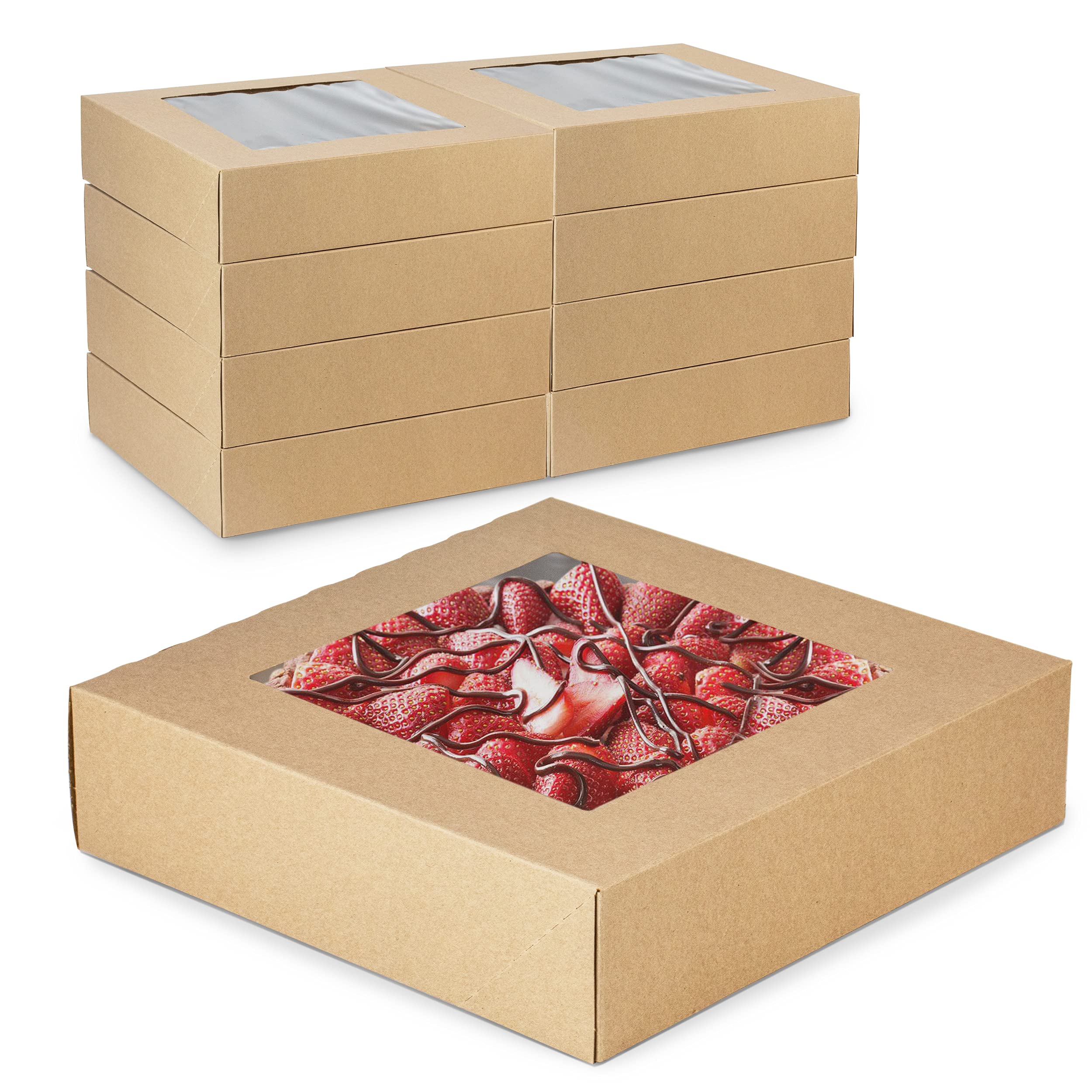 Buy Fit Meal Prep [25 Pack] Pie Boxes With Window 10x10x2.5 Kraft