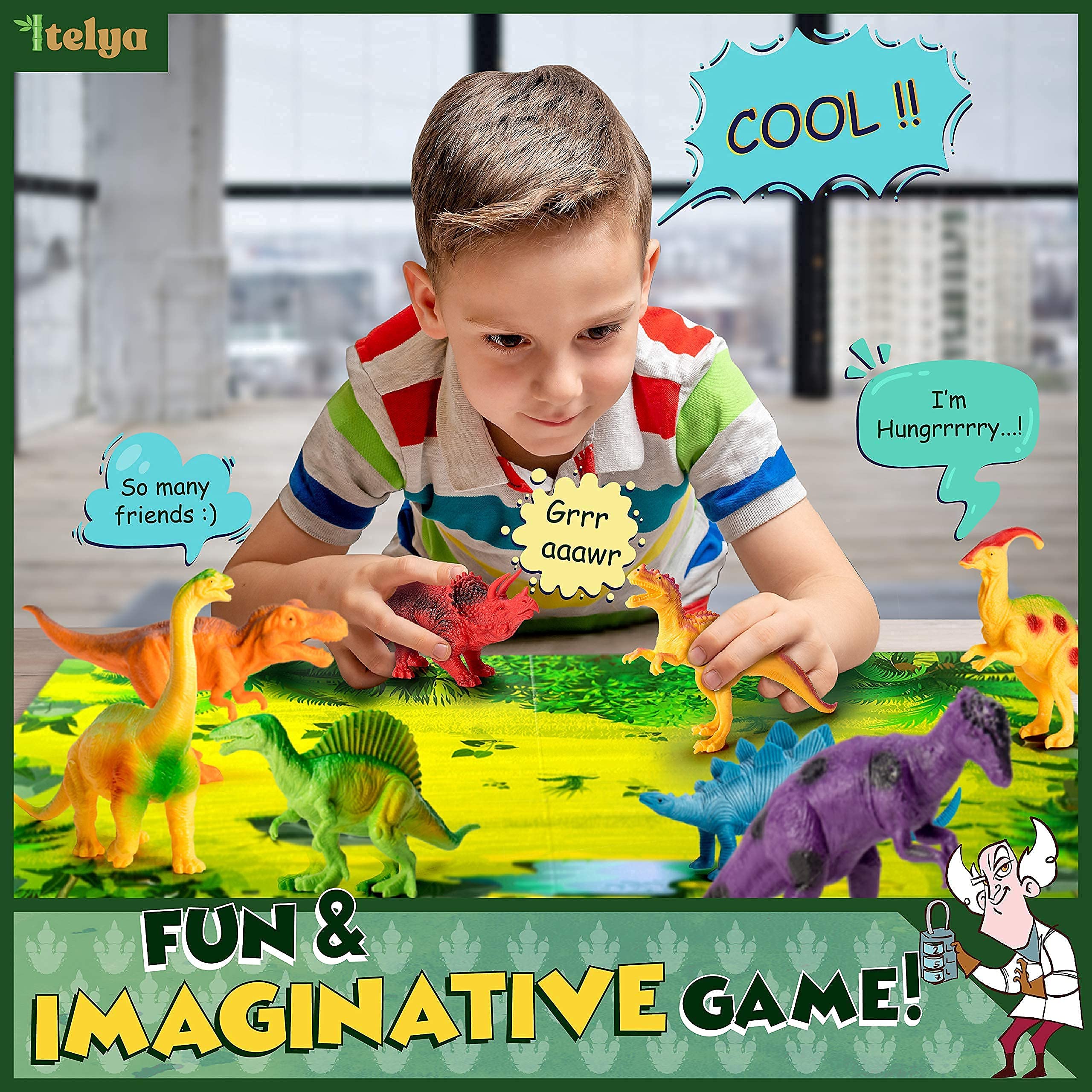 Buy Itelya Free The Dinosaurs! Dinosaur Board Game, 15 Dinosaur