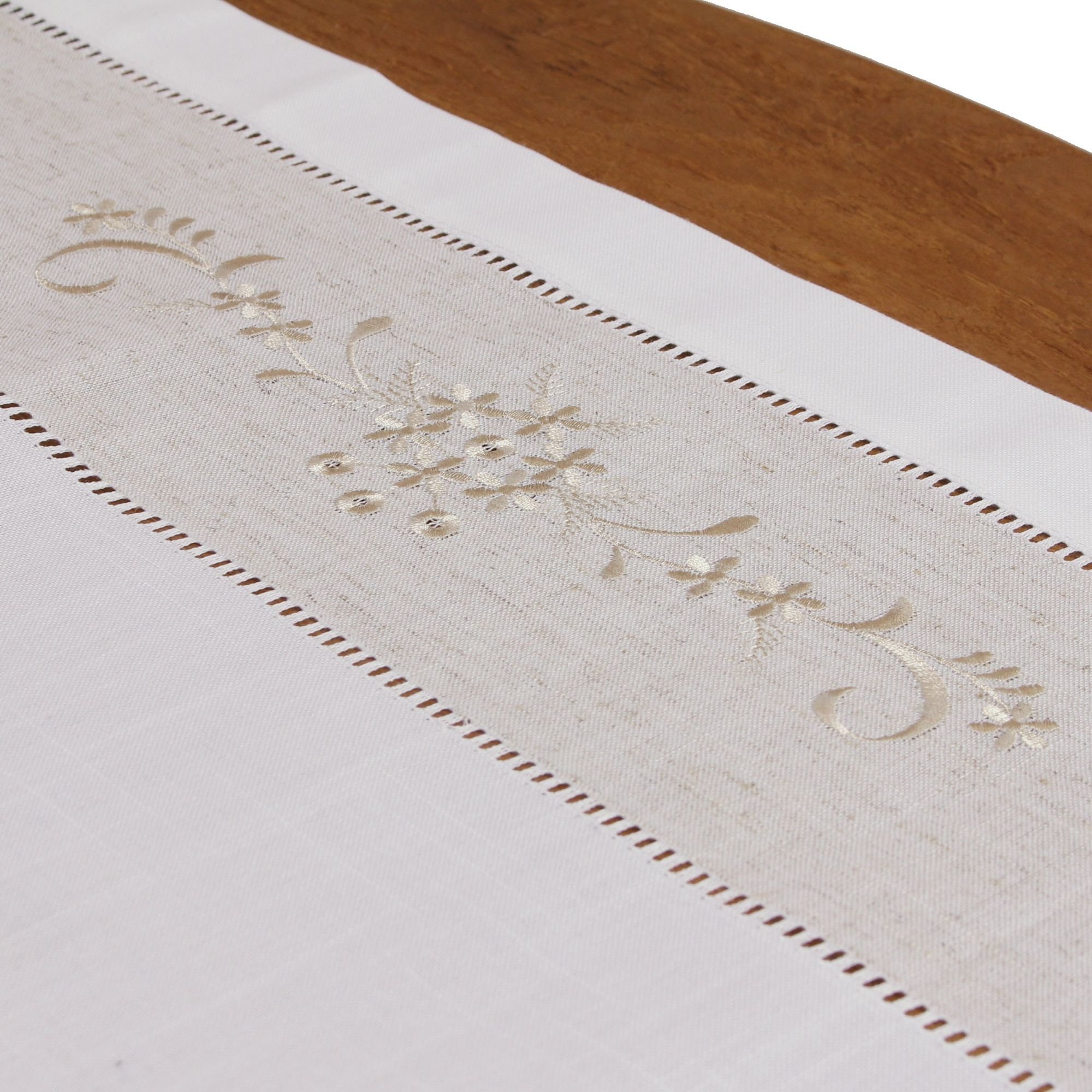 Runner Da Tavolo Frank 85x85cm - Grigio, Poliestere, Ricamo Motivi Circolari - Foto 7