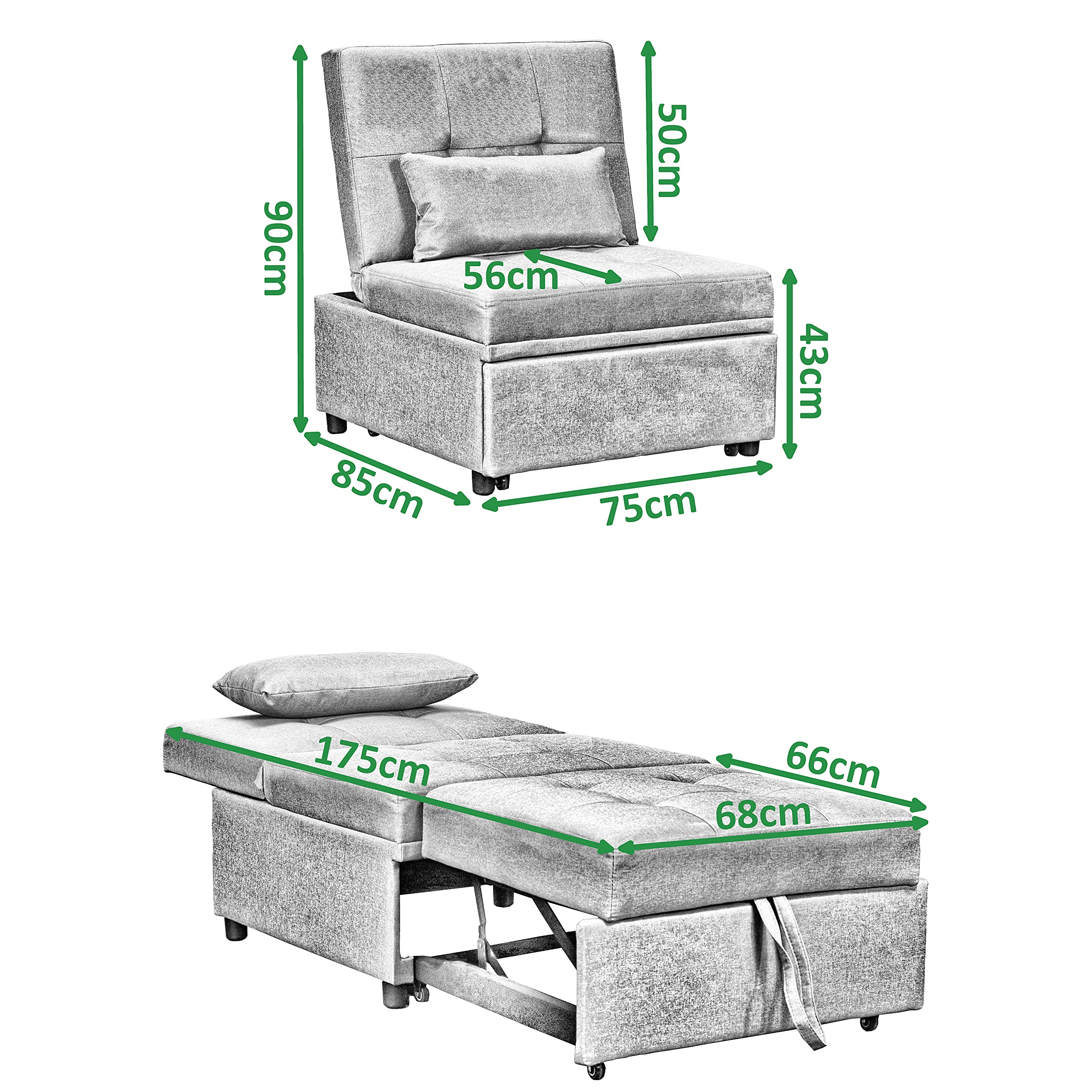 Poltrona Pouf Letto Prestodormo Totò Piccinni - Apre In Letto Singolo, Senza Braccioli, Patchwork - Foto 8