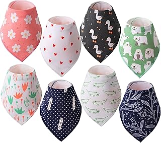 Mr. Pen- Baby Bibs, 8 Pack, Baby Bibs for Girls and Boys, Drool Bibs, Bandana Bibs, Drool Bibs, Toddler Bibs, Baby Bandana Bibs, Baby Bandana, Bibs for Baby Girl, Baby Girl Bibs, Bibs for Baby Boy