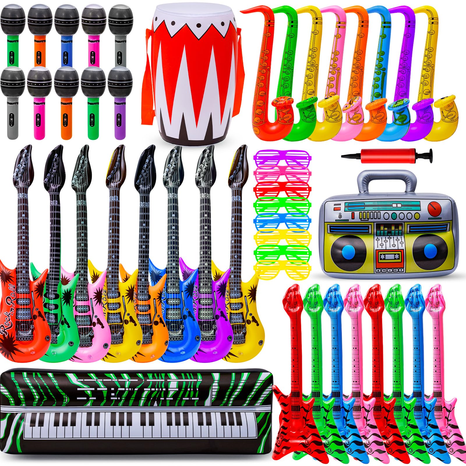 48pcs Inflatable Rock Star Instruments