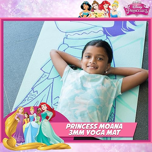 Miniatura 2 de Disney Moana - Tapete de yoga antideslizante para niños y niñas, para todo uso, PVC, accesorios de fitness y entrenamiento, azul, 0.118 pulgadas