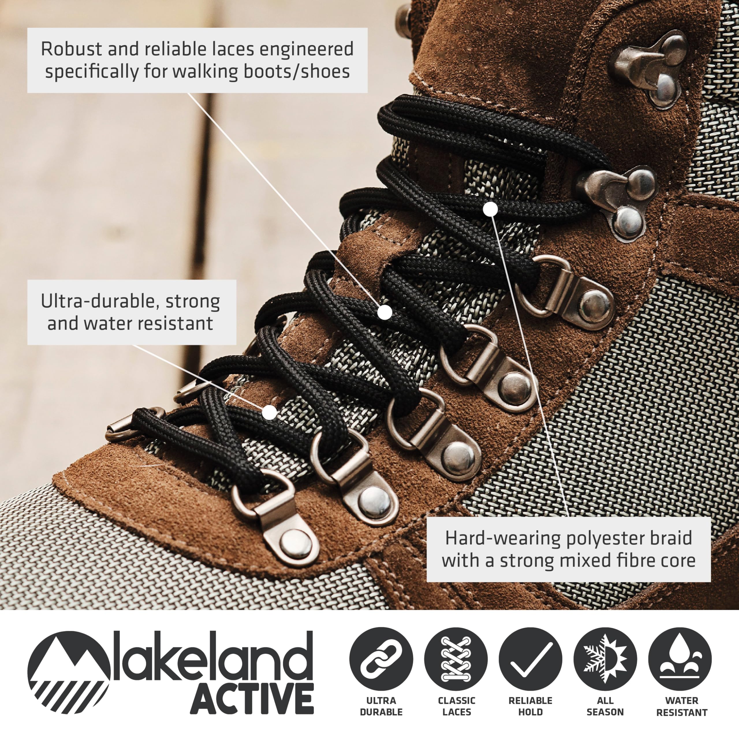 Lakeland Active Grasmoor Strong Round Walking Boot & Shoe Laces — view 3