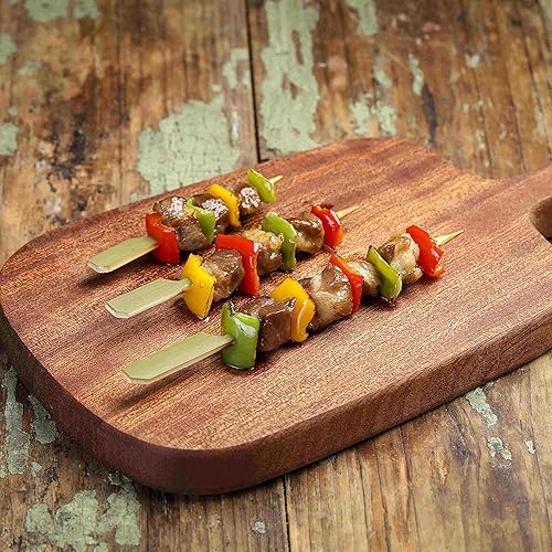 Miniatura 6 de 300 pinchos de bambú, 4.7 pulgadas, paleta de bambú verde natural, palillos de madera para aperitivos, bebidas, frutas, kababs, salchichas,