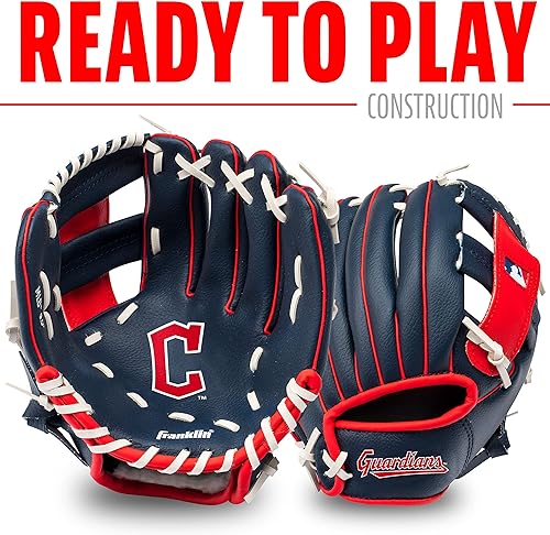 Vista 2 de Franklin Sports MLB Youth Teeball Glove and Ball Set - Kids Baseball and Teeball - Perfect First Kids Glove - 9.5" Naranja/Negro