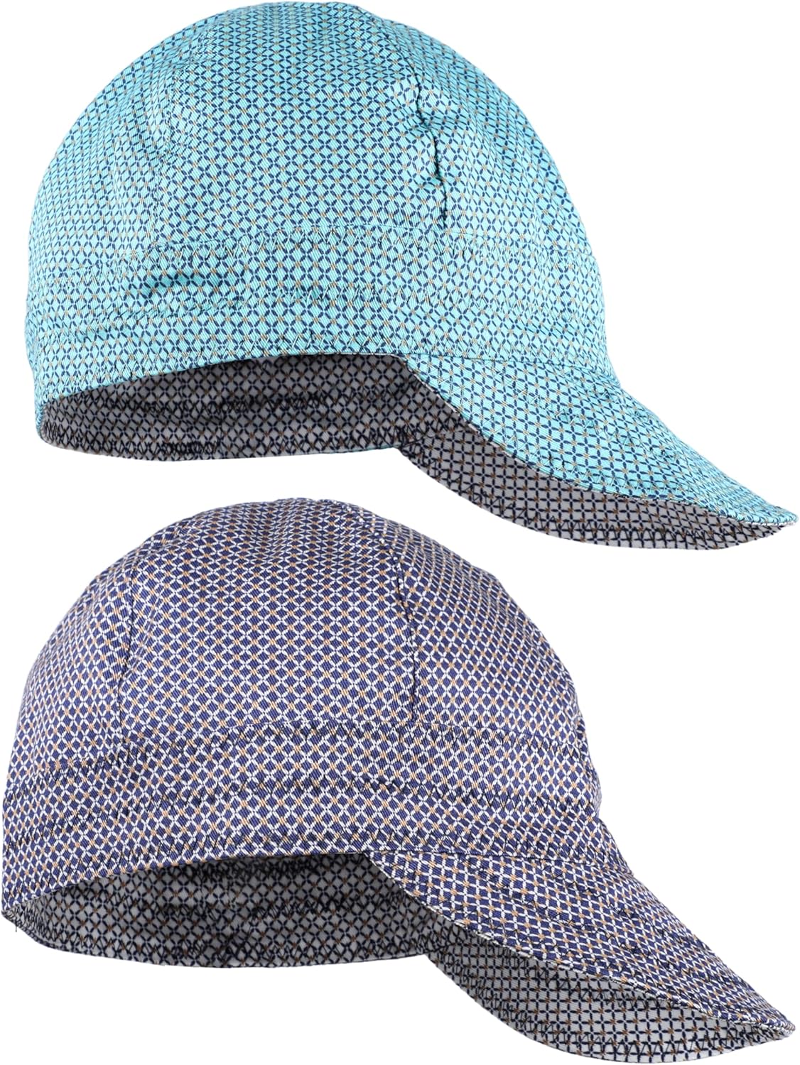 BOCOMAL Welding Cap Flame Resistant CAT2 Midweight Printed 6 Pannel Welder Caps-2 Pack