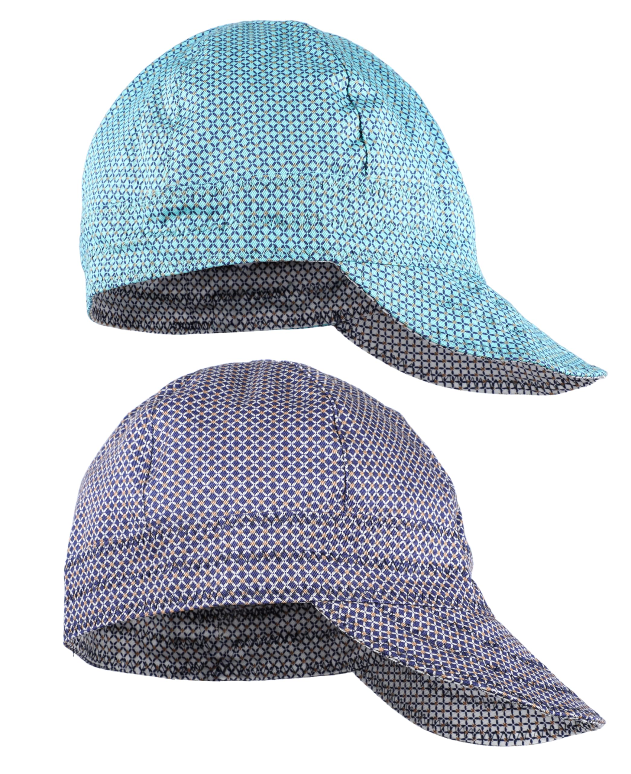 BOCOMAL Welding Cap Flame Resistant CAT2 Midweight Printed 6 Pannel Welder Caps-2 Pack