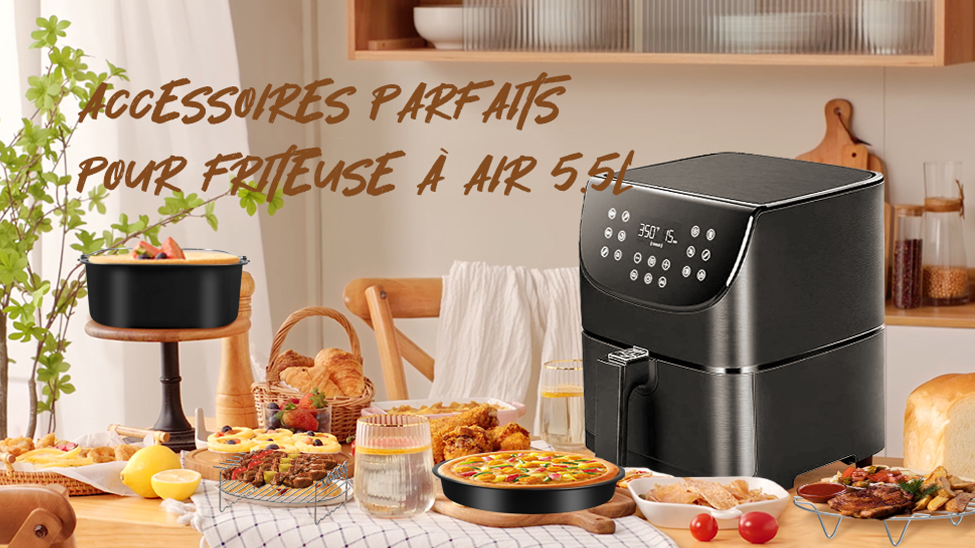 Heißluftfritteuse Zubehör 10-teiliges Set, BPA-frei Airfryer Zubehör XXL Kompatibel für Philips Airfryer XXL 7,2L, 8,3L, COSORI 5,5L, Tefal 6,5L, Cecotec 6L Luftfritteuse