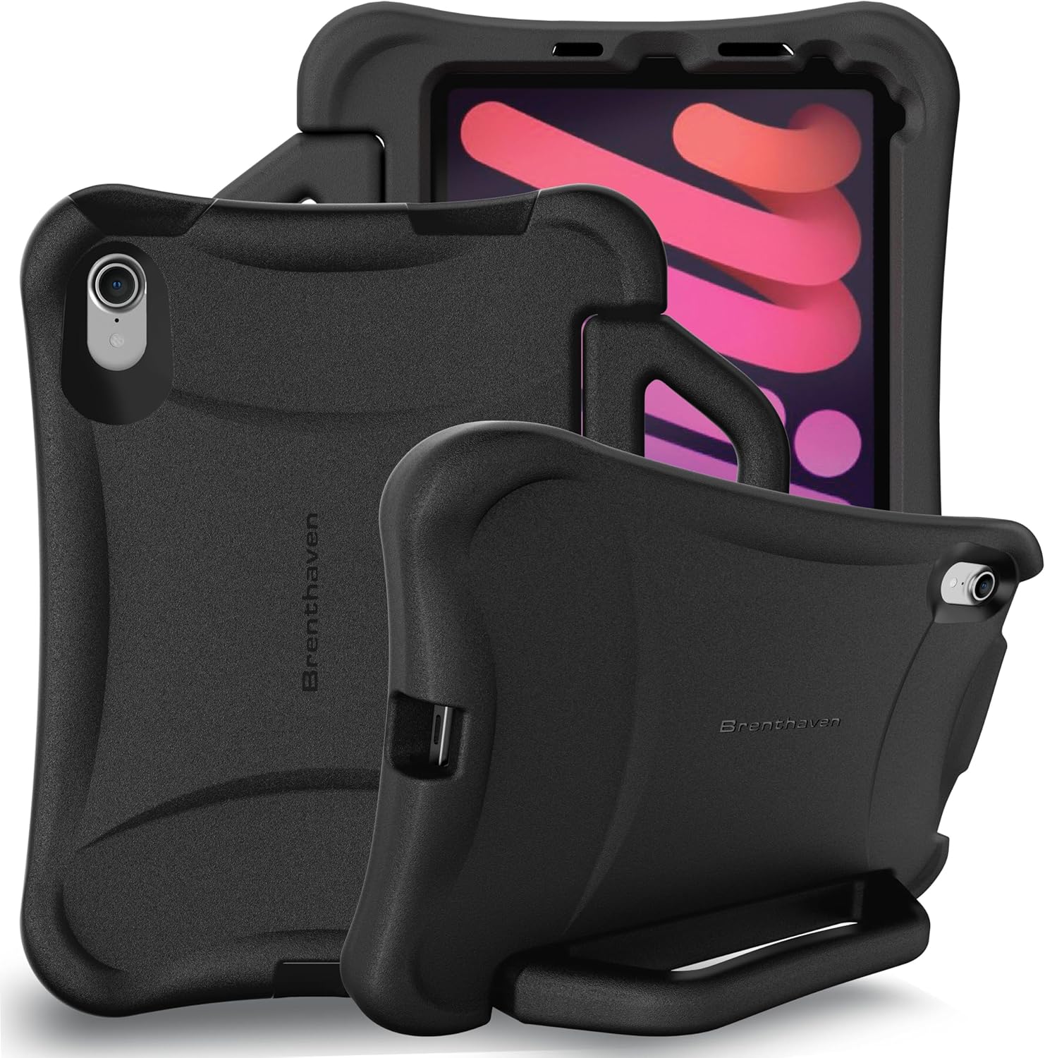 Brenthaven Bounce Rugged iPad Case Fits ONLY Apple iPad mini 7th | 6th Generation 2021 (8.3-inch) Drop Tested Cover - Black