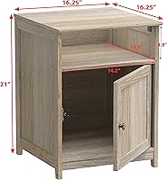 Vista 3 de SHW Mesa auxiliar con cajón de almacenamiento, mesa auxiliar compacta para sala de estar, dormitorio u oficina, arce