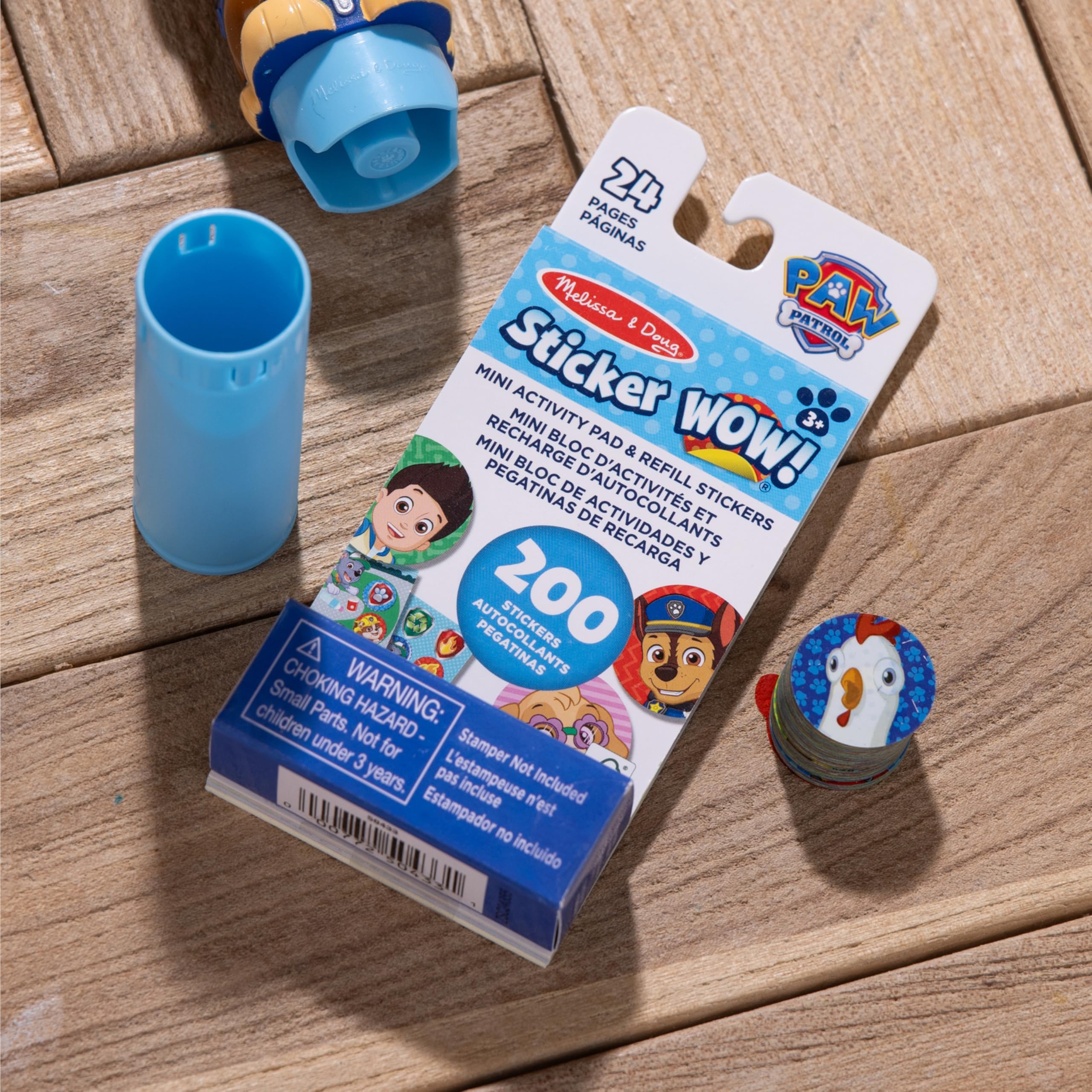 Melissa & Doug Naklejka Wow! Mini podkładka do aktywności i ponad 200 naklejek uzupełniających do stempli sztuki i rzemiosła Fidget Toy Collectibles – naklejki PAW Patrol – certyfikat FSC