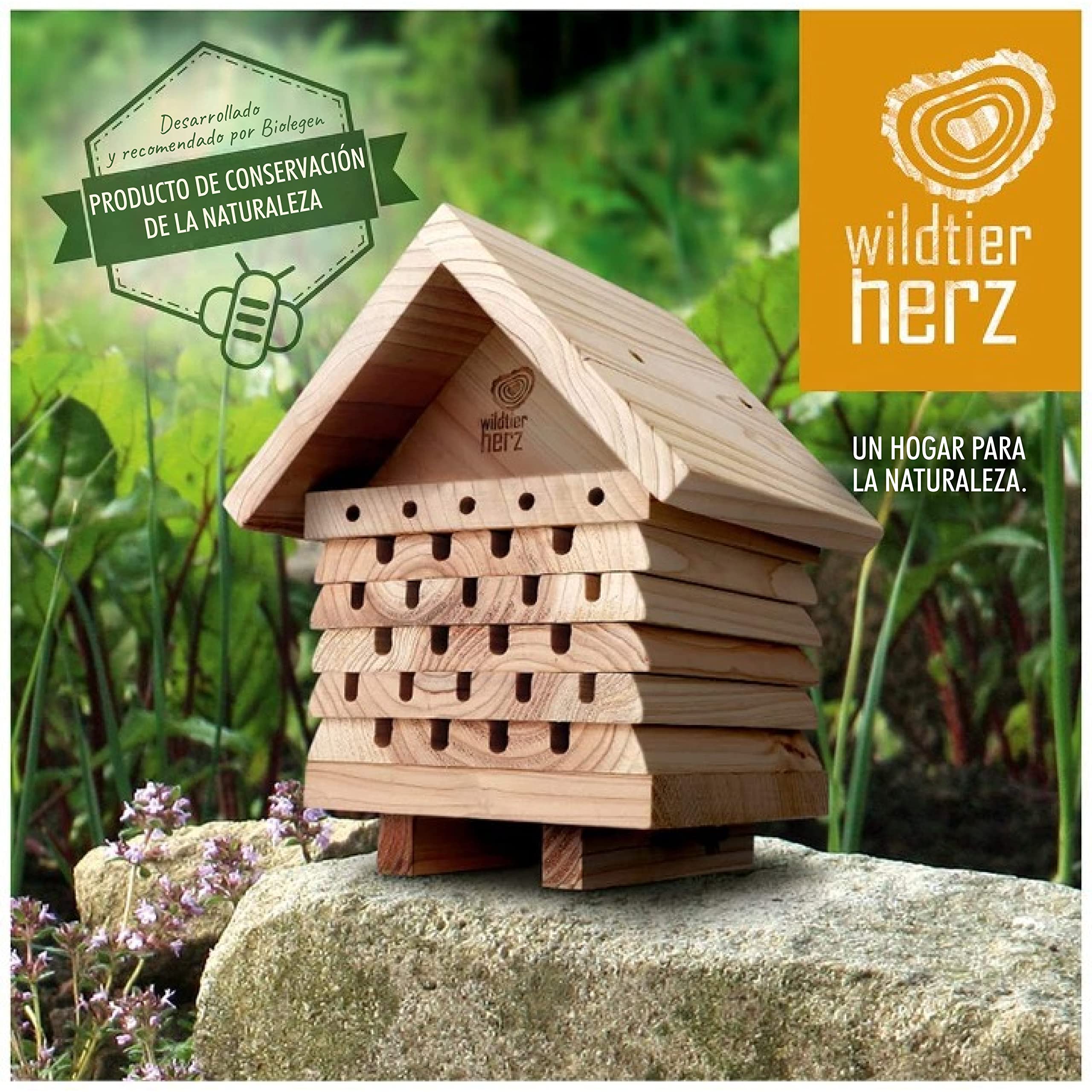 wildtier herz I Hotel Abejas - Cajas de Insectos para Abejas, Hotel de Insectos Madera, Refugio para Insectos