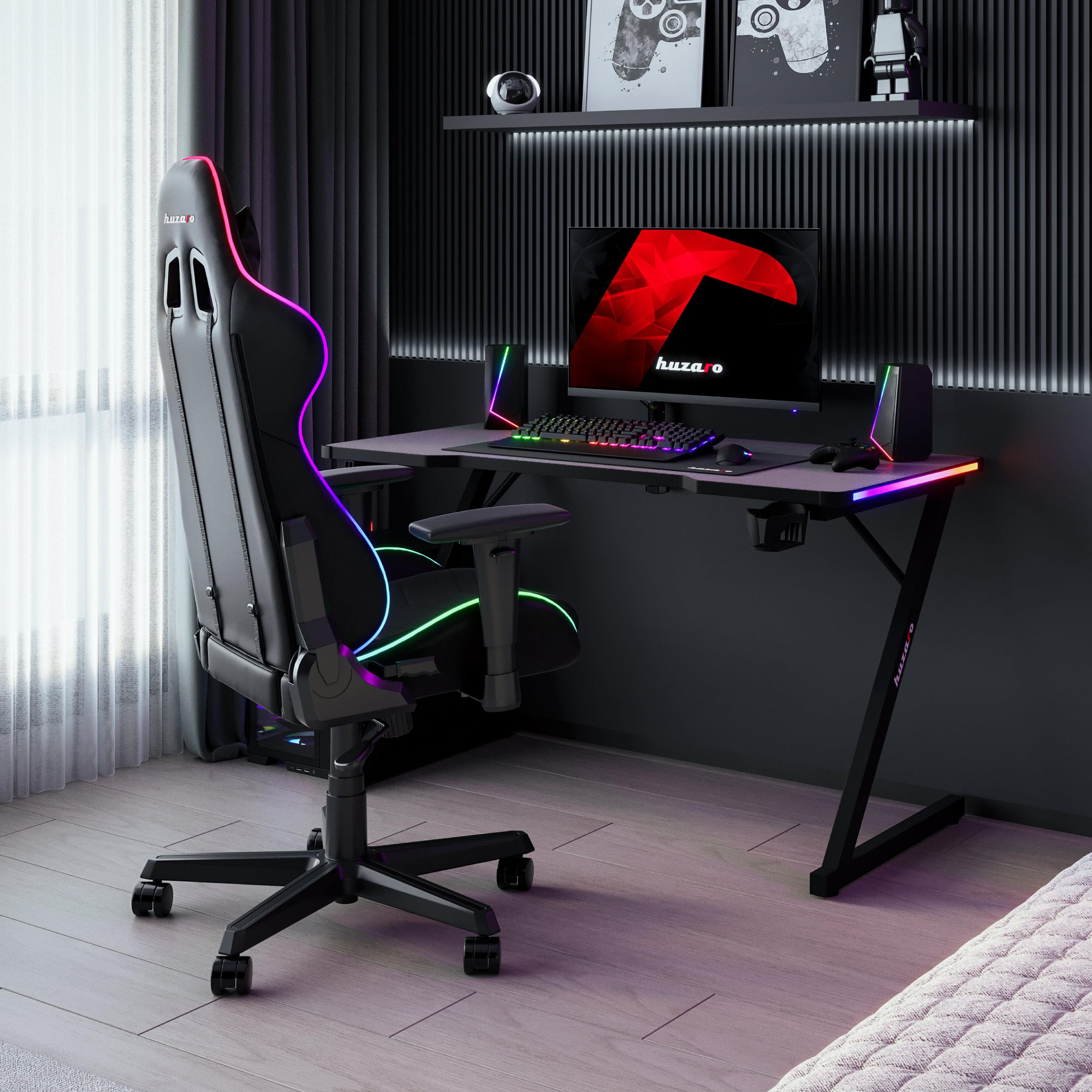huzaro Hero 2.5 Gaming Schreibtisch - Computertisch - 120x60cm - RGB