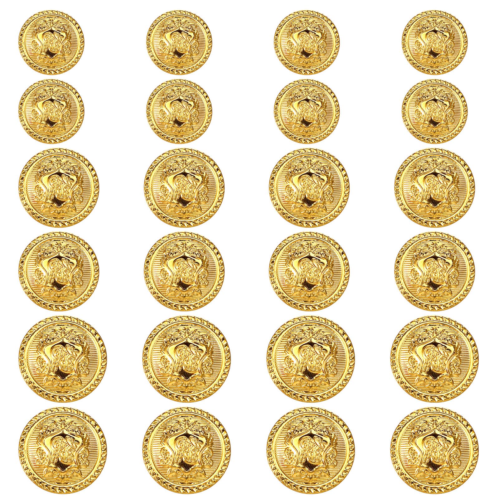 5 Boutons Cuivre Gravés Or Métallique DIY - Boutons Tige Pour Manteaux Et Vêtements 18-25mm